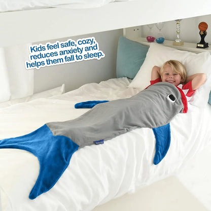 Shark Mermaid Tail Blanket – Wearable Flannel Sleeping Sack