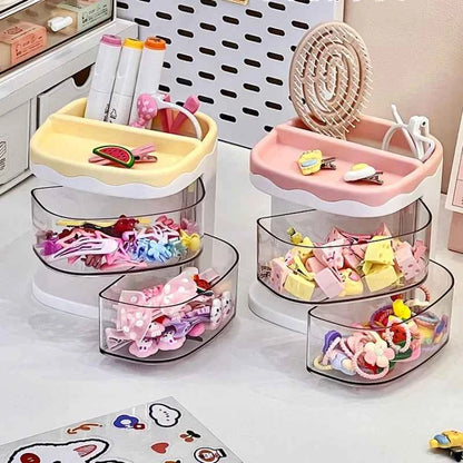 2 Layers Cute Children's Hair Accessories Storage Box Hair