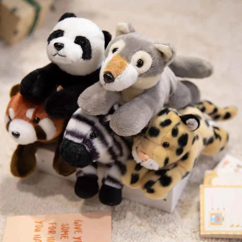 12 Types Plush Animal Toys Realistic Stuffed Tige Lion Giraffe Elephant Panda Soft Simulation Plushie Birthday Gift for Kids