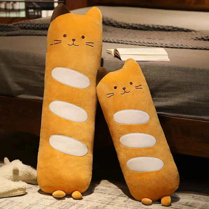 Long Cat Bolster Plush Pillow – Kawaii Cylindrical Stuffed Animal Body Pillow