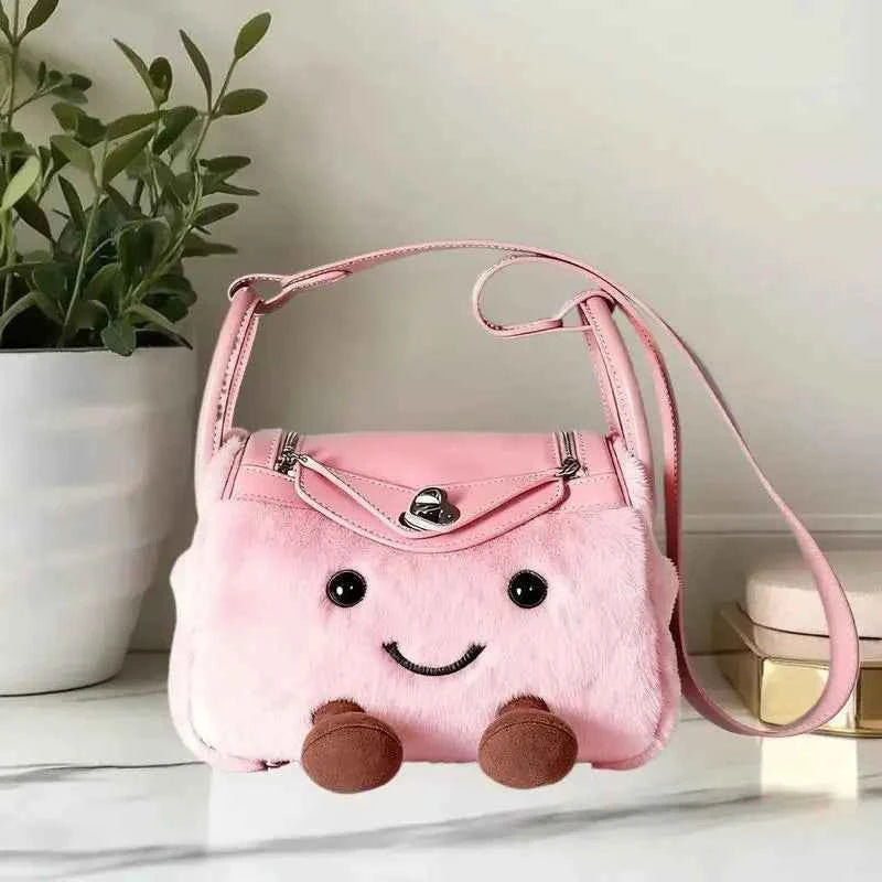 Cute Plush Doll Tote Bag – Large Capacity Kawaii Shoulder Bag