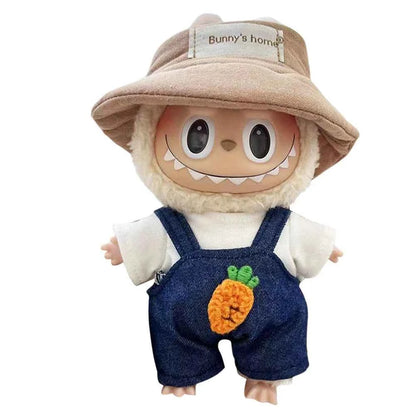 For Labubu 15-17cm V1 v2 Clothes Outfit Sitting Clothes Cute Sweater Hat Outfit Accessories Fashion Dolls Accessories No Dolls