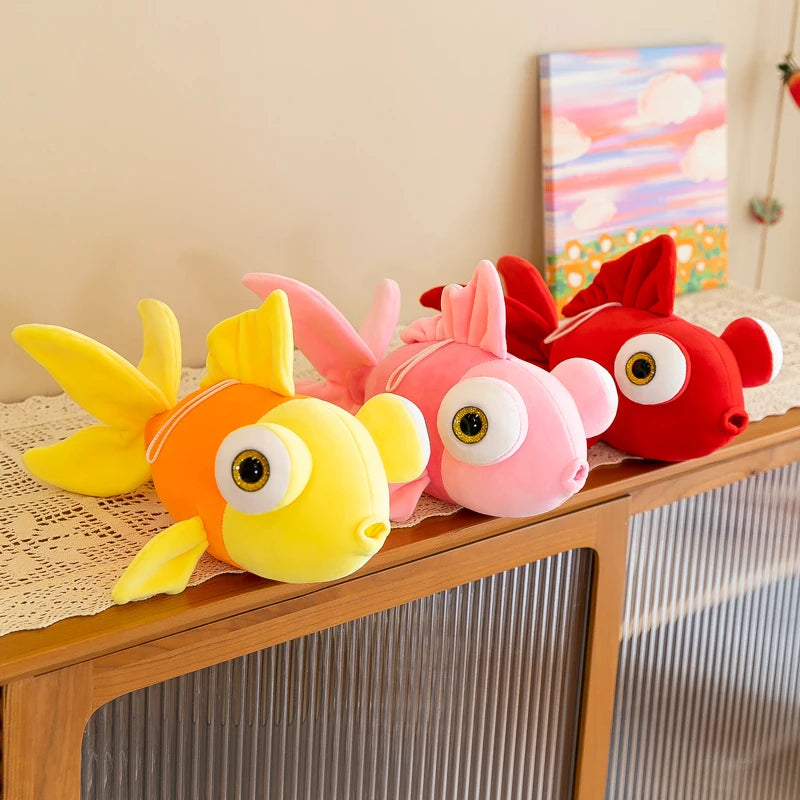 Kawaii Cute Fish Plush Pillow - Soft Stuffed Sea Animal Doll and Gift, 3 Colors and 3 Sizes