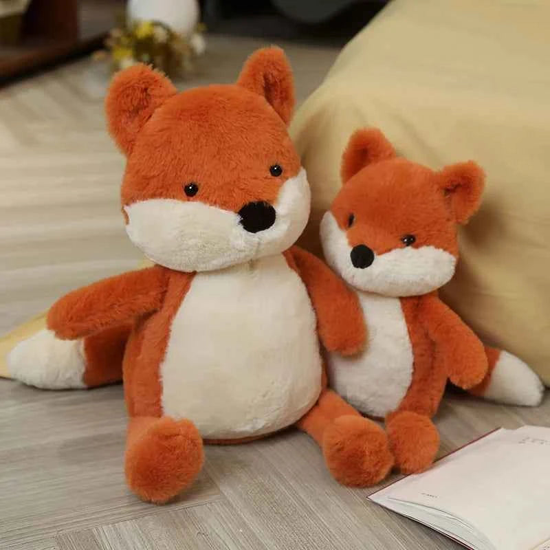 Kawaii Fluffy Fox Plush Toy – Soft Stuffed Cartoon Fox Sofa Pillow & Valentine’s Gift (35–90cm)