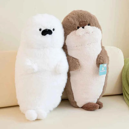 Cartoon Sea Otter Stuffed Sea Animal Plush Doll Throw Pillow Blue Seal Sea Lion Birthday Gift For Boys And Girls