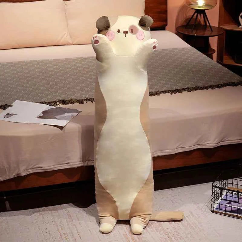 Giant Long Cat Plush Toy (35.4/43.3 in) - Cylindrical Animal Bolster Sleeping Pillow Gift