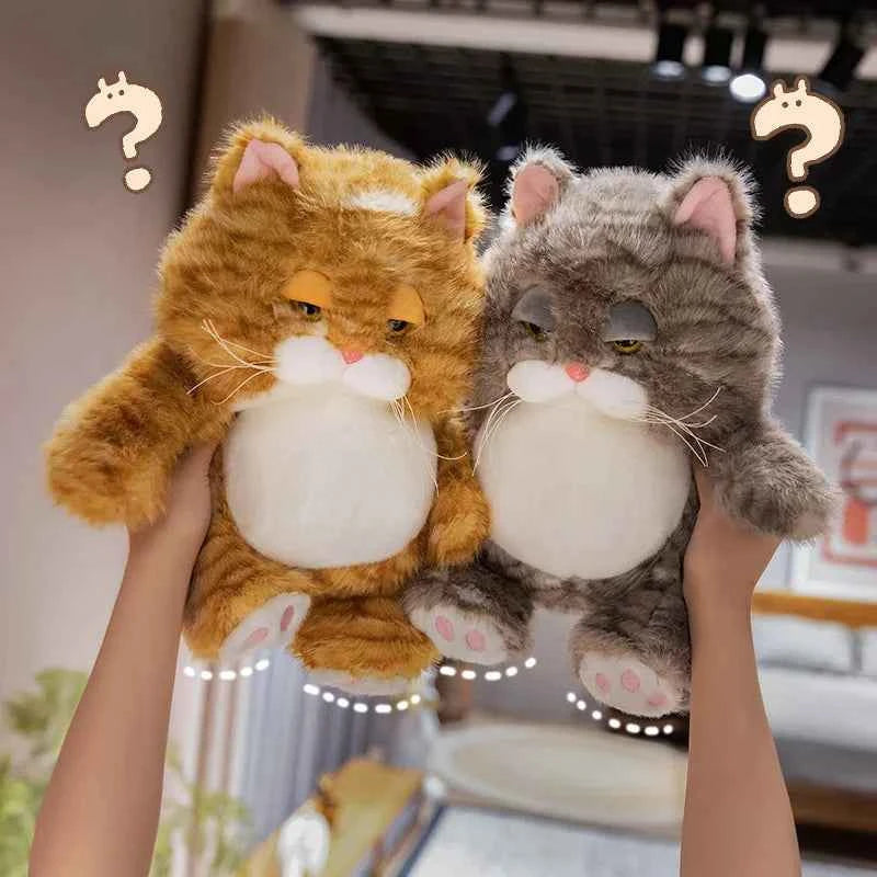 Kawaii Weighted Sitting Cat Plush – 25 cm