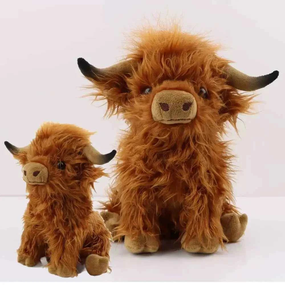Simulation Highland Cow Plush Animal Doll Soft Stuffed Highland Cow Plush Toy Kawaii Kids Baby Gifts Toy Home Room Decor