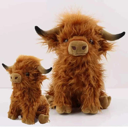 Simulation Highland Cow Plush Animal Doll Soft Stuffed Highland Cow Plush Toy Kawaii Kids Baby Gifts Toy Home Room Decor
