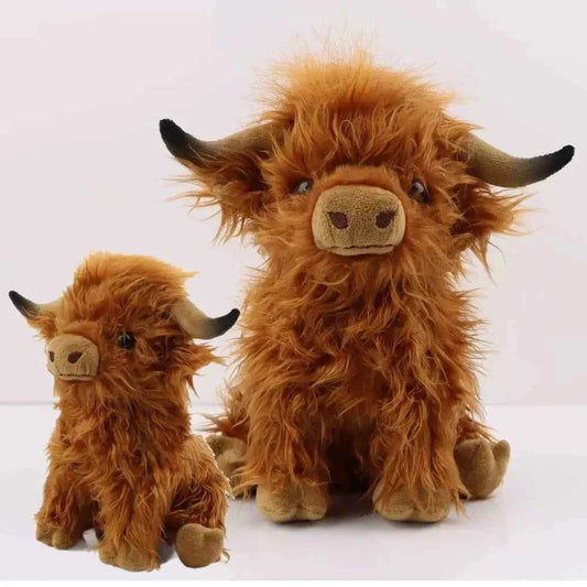 Simulation Highland Cow Plush Animal Doll Soft Stuffed Highland Cow Plush Toy Kawaii Kids Baby Gifts Toy Home Room Decor