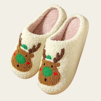 Lovely Winter Christmas Plush Slides - Unisex Non-slip Warm Flat Indoor Shoes