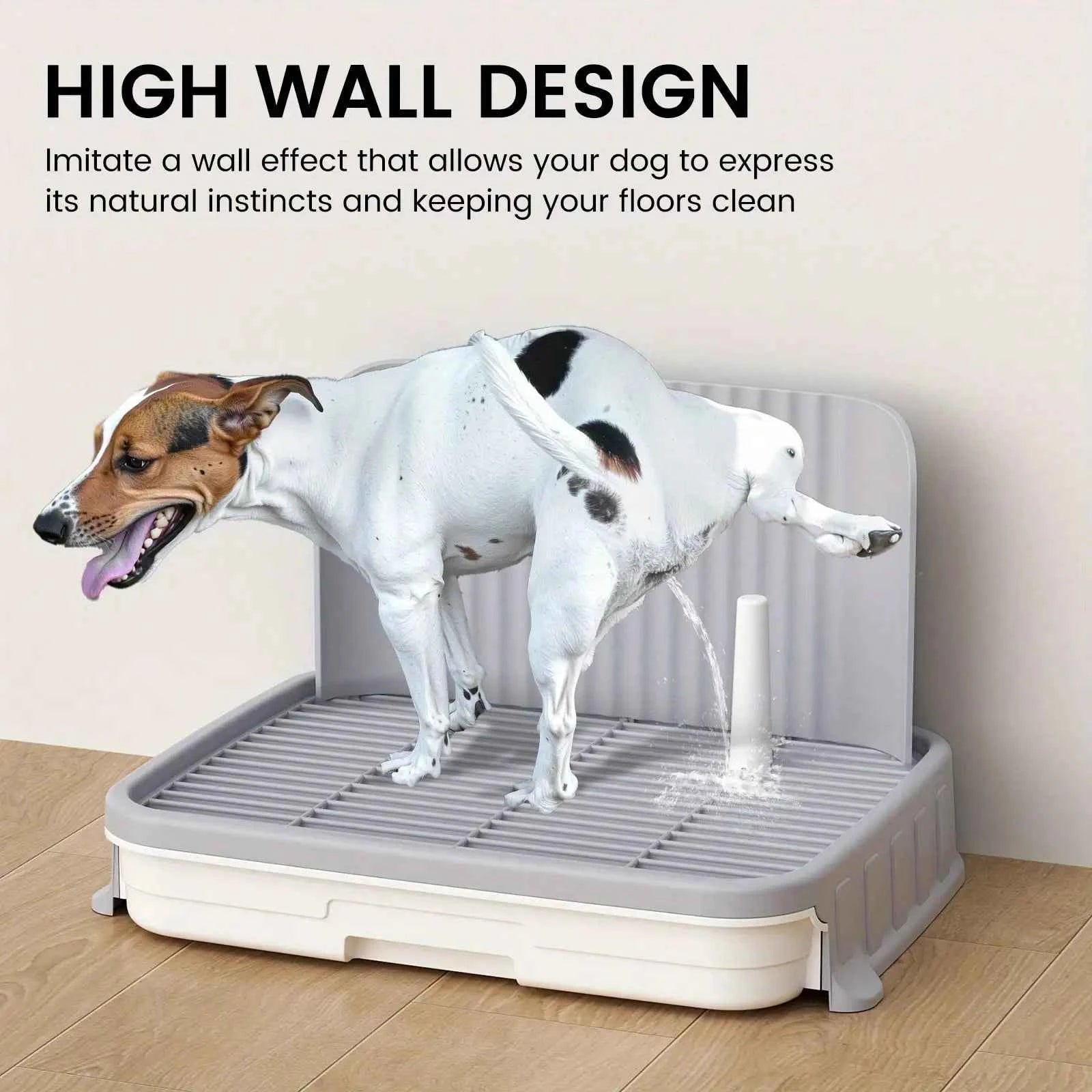 Indoor Dog Potty Tray with Protection Wall | Every Side for No Leak Keep Paws Dry and Floors Clean