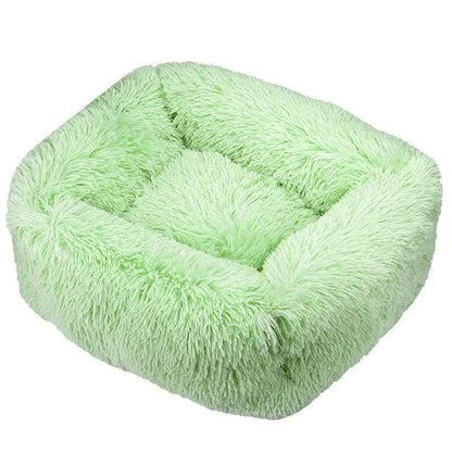 Rectangle Plush Dog Bed Winter Warm Mat Small Medium Big Green