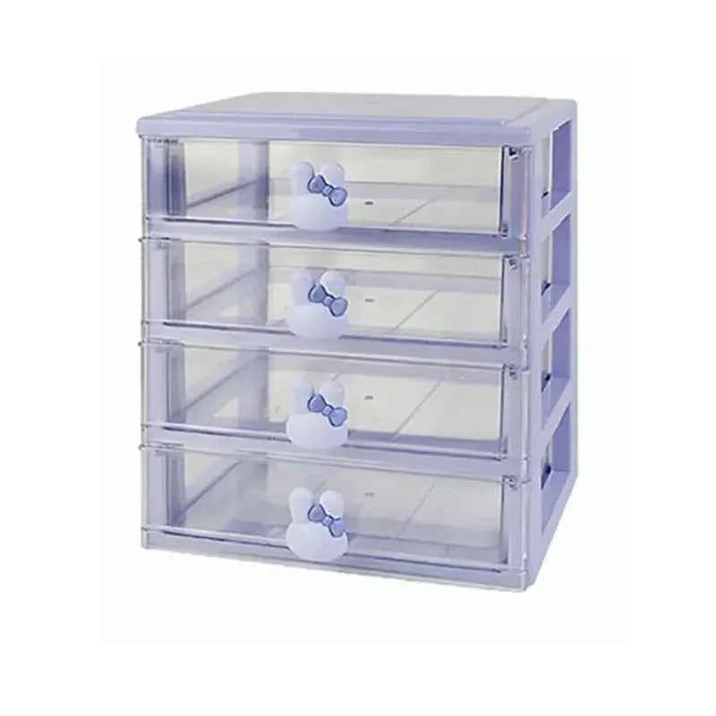 Desktop Storage Box Organizer Student Drawer Box Pen Holder Purple 4 layers