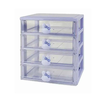 Desktop Storage Box Organizer Student Drawer Box Pen Holder Purple 4 layers