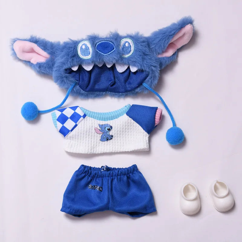 Labubu Doll Clothes (6.7 in) - Cute Stitch Cartoon Plush Set Accessory Gift