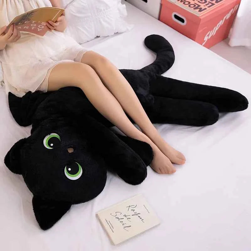 40/70/110CM Cartoon Black Cat with Wings Pillow Special-Shaped Cats Evil Kitten Dolls Sleeping Cushion Halloween Gift
