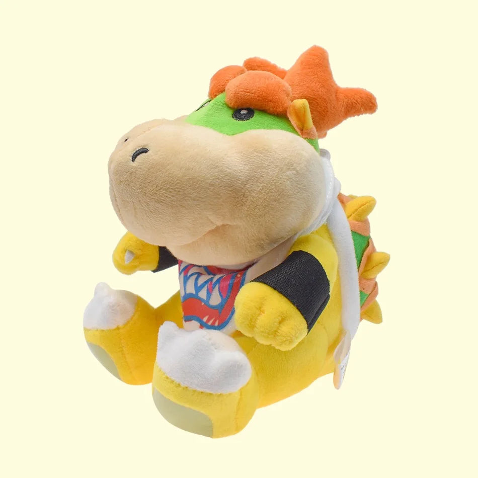 Kawaii Bowser Jr Plush Doll - Soft Stuffed Koopa Baby Dragon Super Mario Fan Gift, 18cm