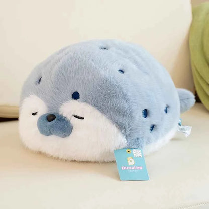 Cartoon Sea Otter Stuffed Sea Animal Plush Doll Throw Pillow Blue Seal Sea Lion Birthday Gift For Boys And Girls