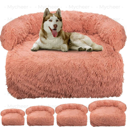 Washable blanket Sofa cover Large dog bed Sofa plush dog pet House sofa cushion plush warm kennel pet cat puppy cushion. Winter
