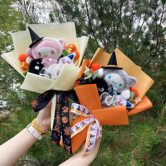 Kawaii My Melody/Kuromi Plush Bouquet (13.8 in) - Creative Stuffed Animal Roses Gift