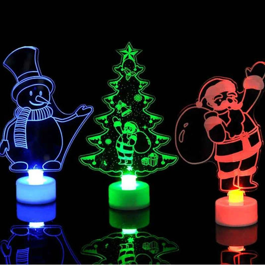 Mini LED Snowman Lamp (5.9 in) - Colorful Flashing Christmas Ornament & Party Decor
