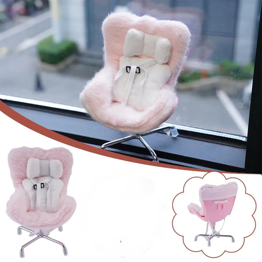 Kawaii Labubu Doll Safety Seat (4.25 in) - Cute Car Decoration & Ob11 Ornament Gift