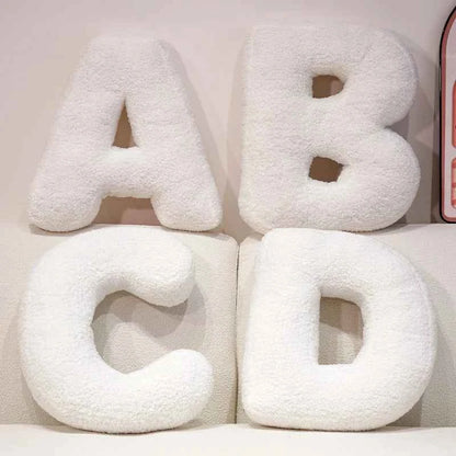 Kawaii English Letter Plush Pillow – Soft Stuffed Alphabet Sofa Cushion & Kids Learning Toy (A–Z + Heart)