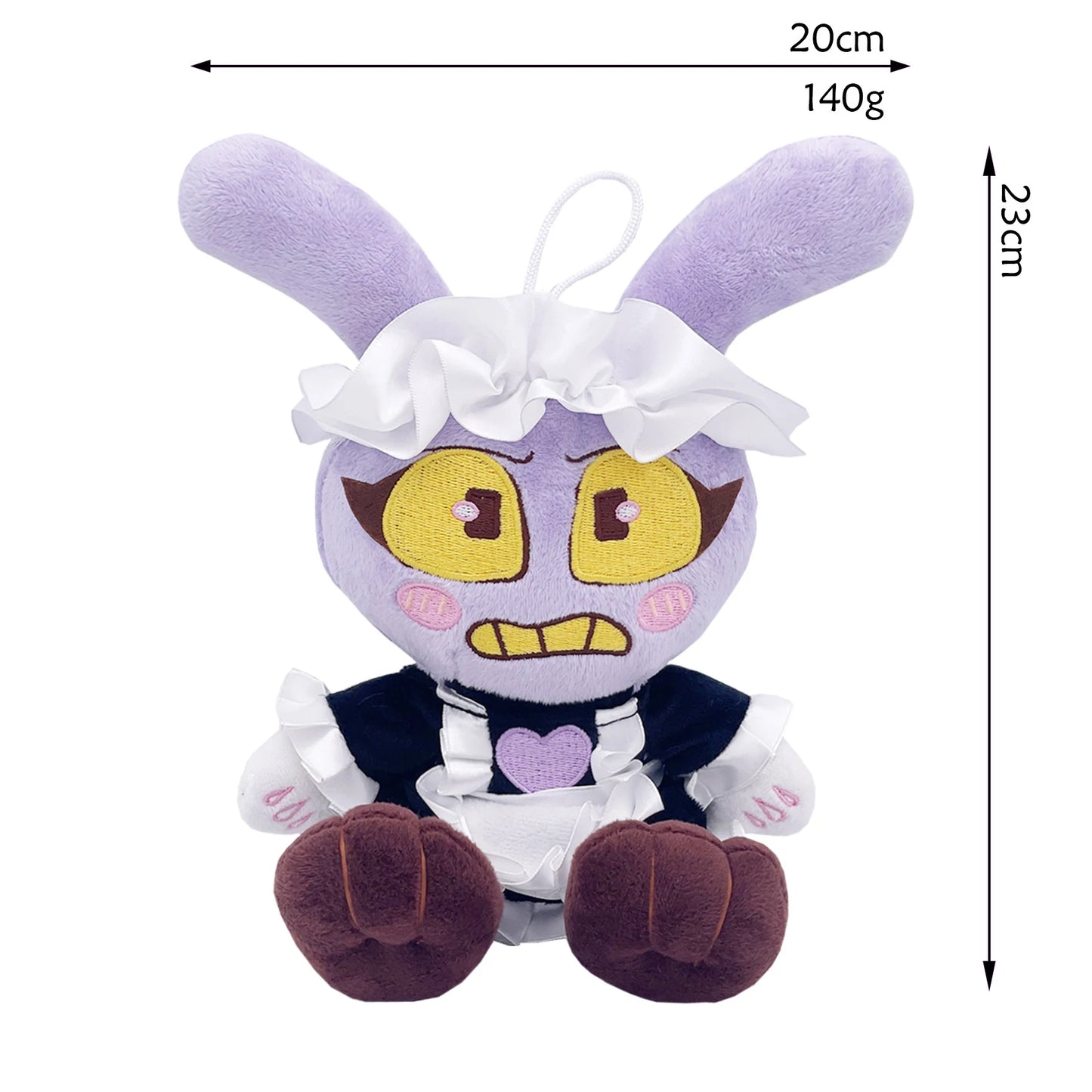 Digital Circus Character Plush Toy – Soft Stuffed Rabbit & Clown Doll Black-Clothed 8.7"-9.8" (22-25cm)