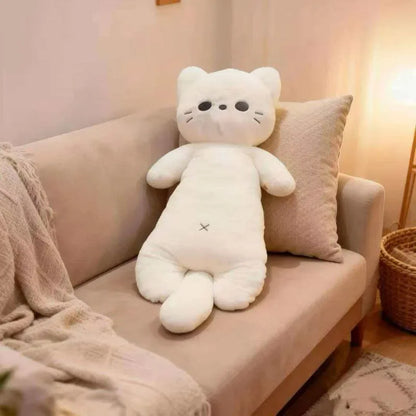 Kawaii Large Cat Plush Pillow – 70 cm or 110 cm White