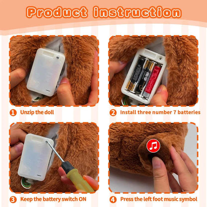 Music Breathing Capybara Plush Doll Rhythmic Lights Toys Soft Plush Stuffed Animal Capybara Otter Koala Toy Dolls Gift