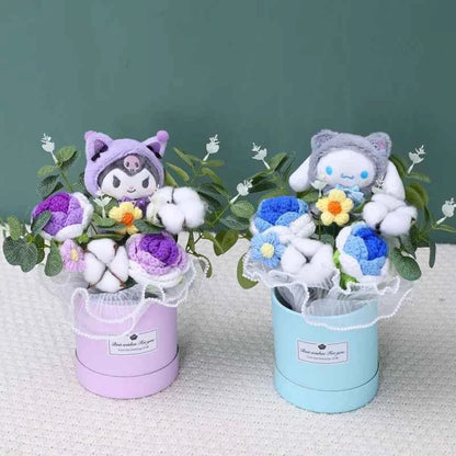 Sanrio Plush Bouquet (11.8-13.8 in) - My Melody/Kuromi/Cinnamoroll Hug Bucket Gift