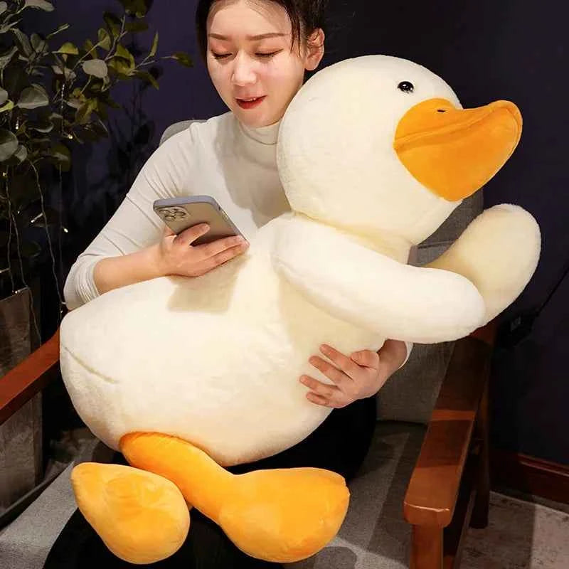 Giant White Duck Plush Toy (23.6-39.4 in) - Cute Big Goose Sleeping Pillow Cushion