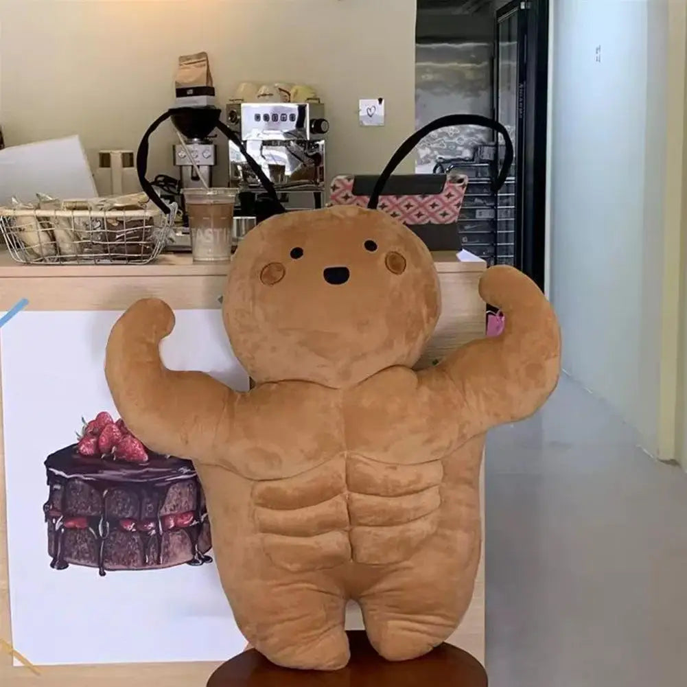 Funny Muscle Cockroach Plush Toy – Huggable Buff Roach Plush Doll