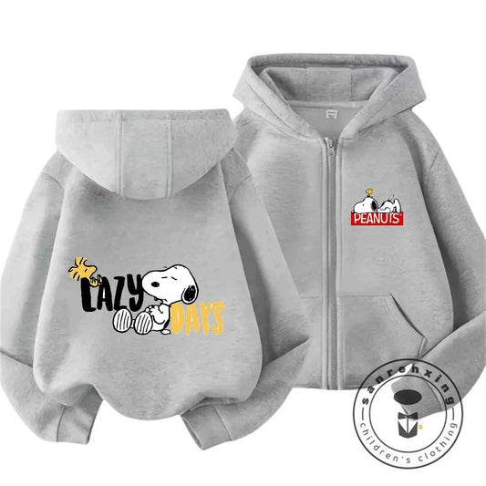 Snoopy Kids Zip-Up Hoodie – Cute Cartoon Winter Sweatshirt 8