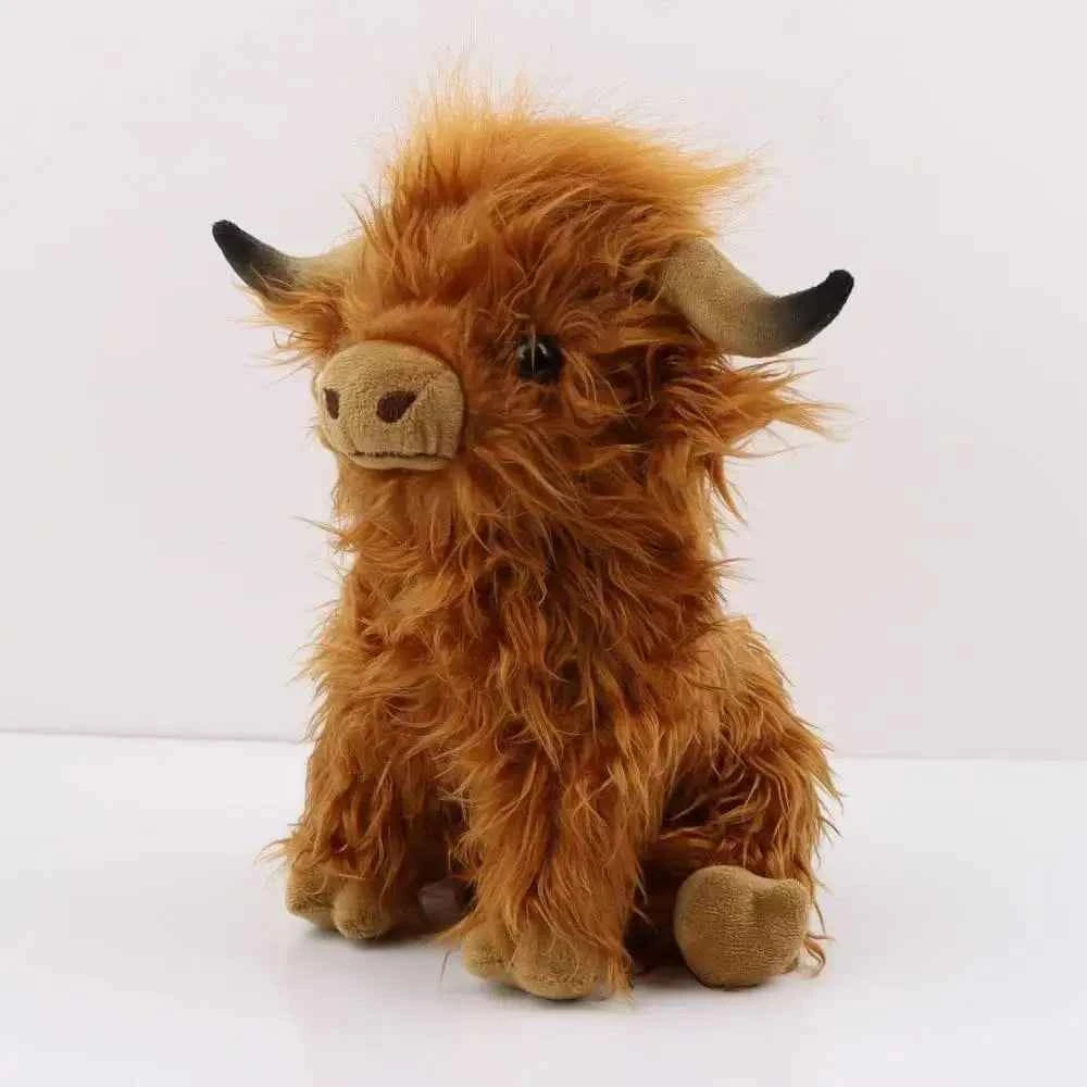 Simulation Highland Cow Plush Animal Doll Soft Stuffed Highland Cow Plush Toy Kawaii Kids Baby Gifts Toy Home Room Decor