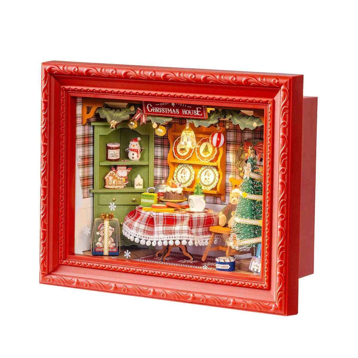 Rolife Christmas Eve Party 3D LED Wooden Puzzle Kit (8.6 in) - Festive Diorama Gift