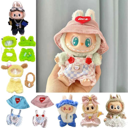 For Labubu V1 V2 Idol 17cm Cute Doll Clothes Fashion Sweater Outfit Accessories Party Sweater Clothing Cute Decoration Gifts