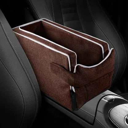 Car Center Console Pet Bed Mat Fiber Pet Safety Seat Cat & coffee