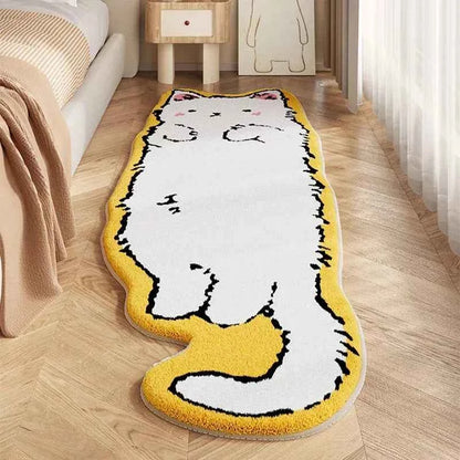 Cartoon Cat Rug - Warm Fuzzy Floor Mat Living Room Bedroom