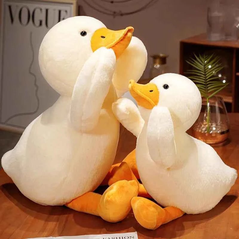 Giant White Duck Plush Toy (23.6-39.4 in) - Cute Big Goose Sleeping Pillow Cushion