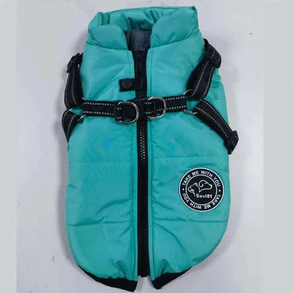 Waterproof Winter Dog Jacket & Fleece Vest with Built-in Harness - for Small to Large Dogs