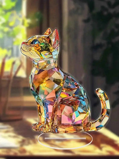 Elegant exotic cat table decoration sculptures, home and office decorations, classic animal themed Thanksgiving decorations。