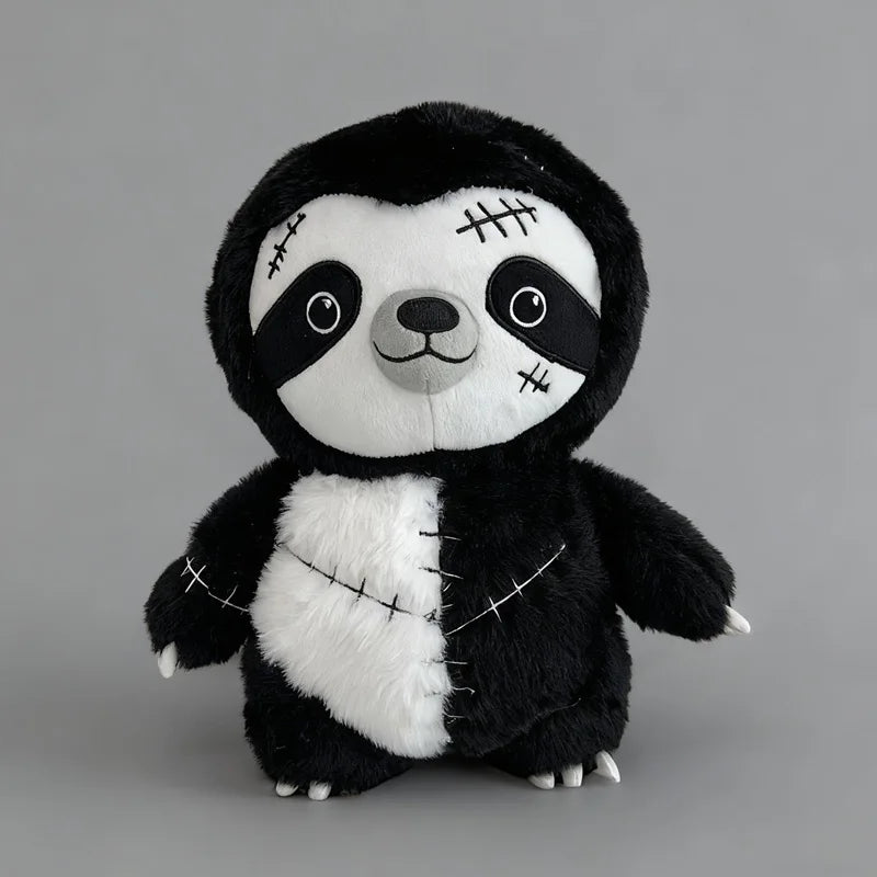 Dark Sloth Plush Toy – Gothic Stuffed Animal Decoration Black 9.8" (25cm)