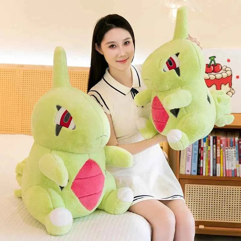Kawaii Green Dino Anime Plush Toy – Soft Stuffed Cartoon Dinosaur Pillow (35–70cm)