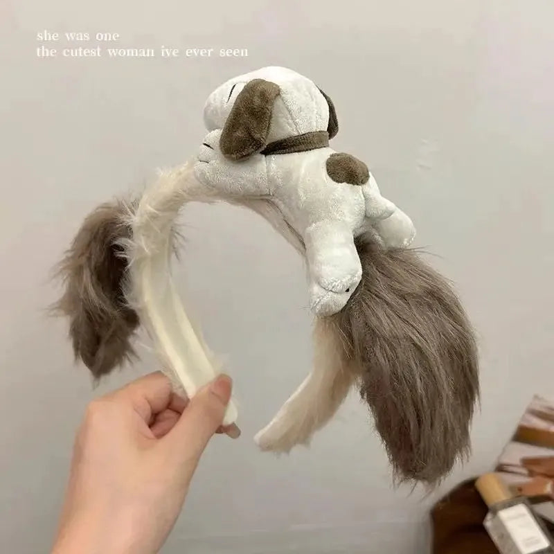 Snoopy Plush Ear Headband – Cute Furry Cosplay Hair Accessory A