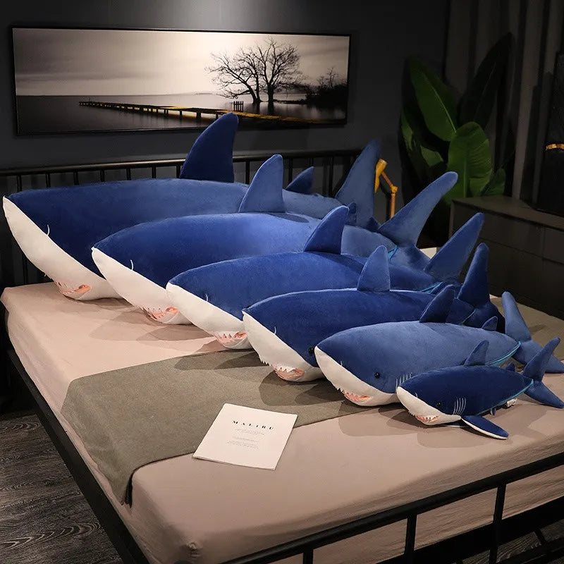Giant Shark Plush Pillow – Long Sea Animal Stuffed Cushion