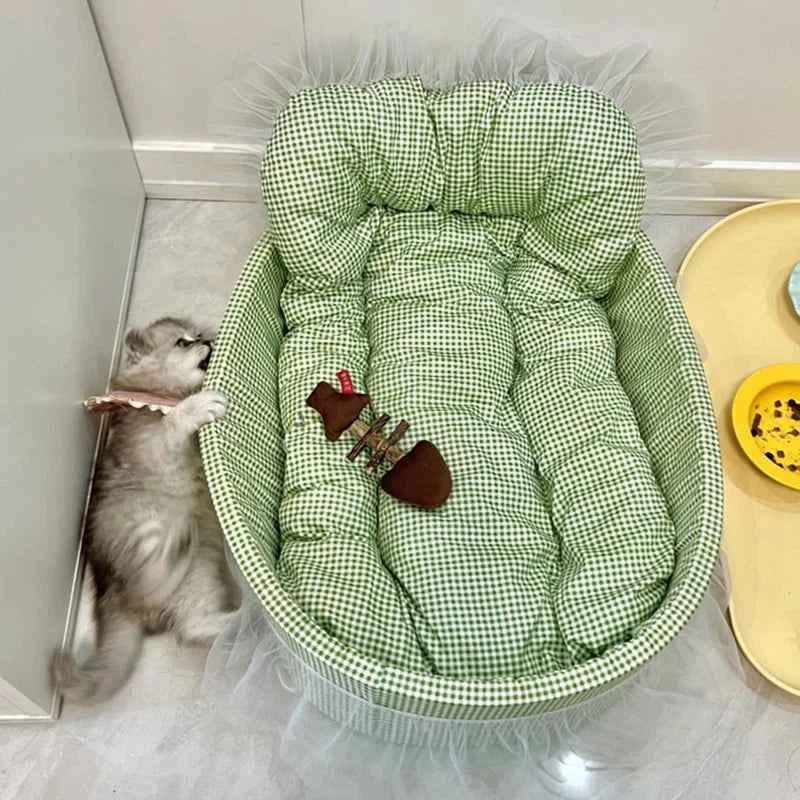 Cat Nest Macaroon Colour Small Dog Kennel Removable Washable Four Seasons Universal Soft Warm Dopamine Cats Nests Pet Products