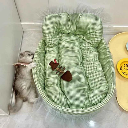 Cat Nest Macaroon Colour Small Dog Kennel Removable Washable Four Seasons Universal Soft Warm Dopamine Cats Nests Pet Products