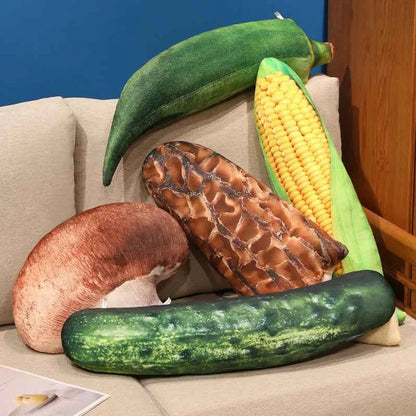 Kawaii Simulation Vegetable Plush Pillow - Funny Stuffed Corn Cucumber Okra Mushroom Sleep Cushion and Gift, 70cm